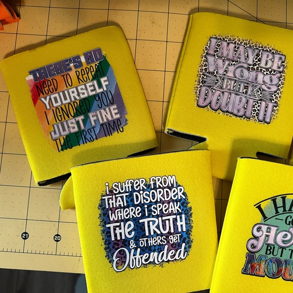 Set of 5 Hand Pressed Drink Coozies, BN! - Picture 2 of 3